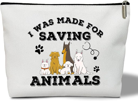 Multifunction Makeup Bag Purse - Animal Print, Gift for Her, Vet Tech Student, Travel Accessories -08