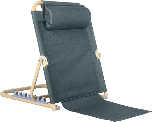 Lifting Bed Backrest Portable Folding Adjustable Sit up Back Rest Multifunction Chair for Bed Change Angle of Backrest for Elderly Patients Back Neck Lumbar Support (Gray,23.6 Inch)