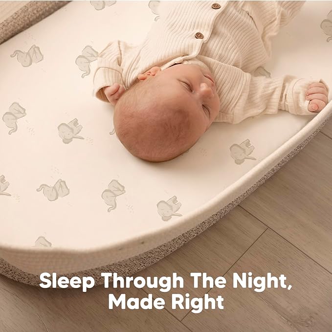 2-Pack Baby Bassinet Sheets Girl,Boy - Viscose Derived from Bamboo Fitted Bassinet Sheets Compatible with Halo Bassinest Swivel Sleeper,Baby Delight,Graco Bedside Bassinet Mattress Sheet (Butterflies)