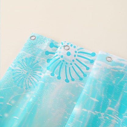 AILONEN Cute Axolotl Kids Shower Curtain for Bathroom,Blue Ocean Jellyfish Coral Print Bath Curtain 72" W*96" H,Girls Boys Kawaii Salamander Decorative Waterproof with 12 Plastic Hooks