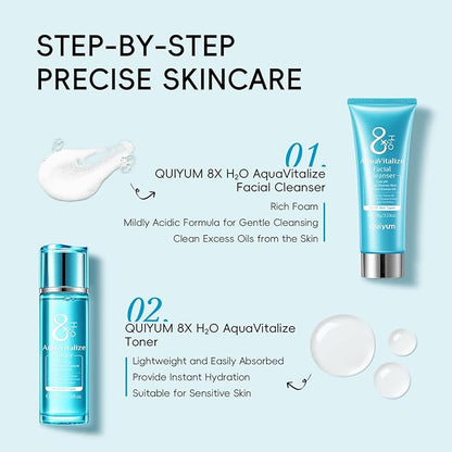 Skin Care Sets for Women, Beauty Hydrated Skincare 5 PCS, Smooth Firm Repair Glow Up, Facial Skincare Routine Kit, Skincare Gift Sets for Face Cleanser, Cream, Eye Cream, Toner, Serum