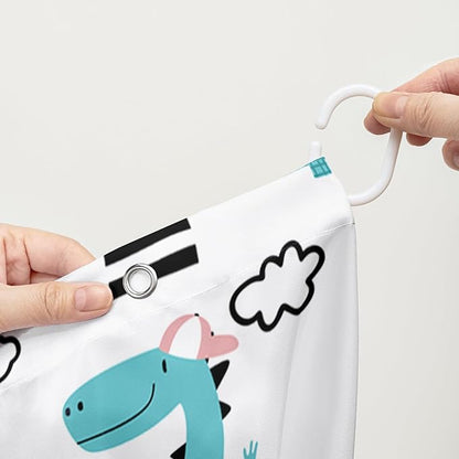 AILONEN Dinosaur Shower Curtain for Kids Boys,Cartoon Dinosaur Bath Curtain 48" W*72" H,Cactus Rainbow Dinosaur Waterproof Shower Curtain with 12 Plastic Hooks