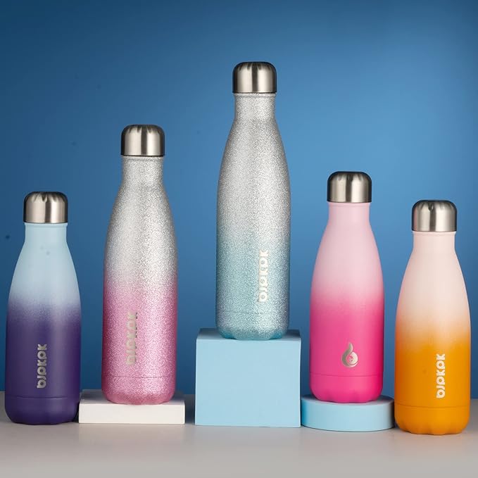 BJPKPK Water Bottle 12oz Stainless Steel Water Bottles Insulated Metal Water Bottle For Travel,Orange