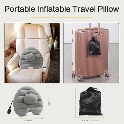 BALAPET Adjustable Inflatable Lumbar Support Pillow for Airplane Travel, Portable Back Support Cushion with Air Pump for Office Chair,Car,Lumbar Support Pillow for Reducing Lumbar Pain