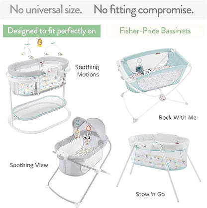 Bassinet Fitted Sheets for Fisher Price Bassinet Soothing Motions, Stow and Go, Rock with Me and Soothing View Bassinet – Snuggly Soft 100% Jersey Cotton – Cream + Brown – 2 Pack