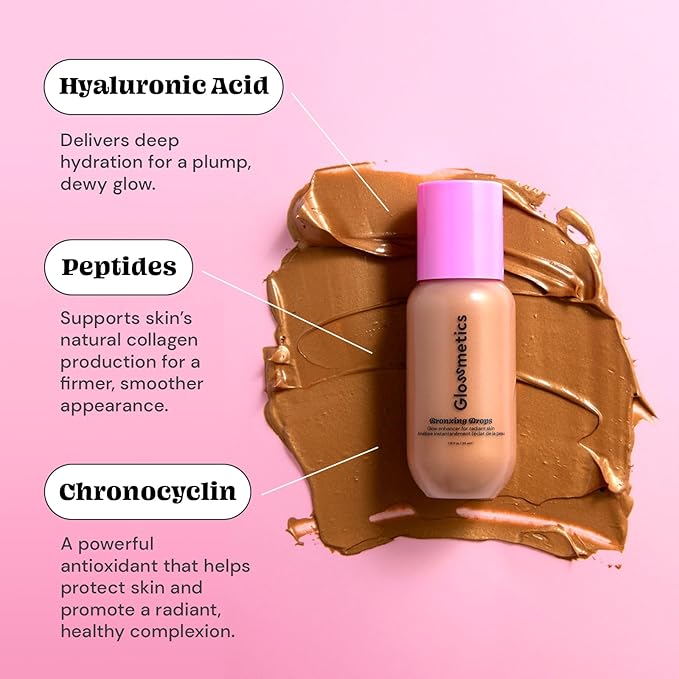 Glossmetics Sun-Kissed Glow Duo — Brightening Moisturizing Bronzing Drops & Liquid Blush for Cheeks, Makeup and Skincare for Radiant Sun-Kissed Skin — Liquid Bronzer & Blush, Pack of 2