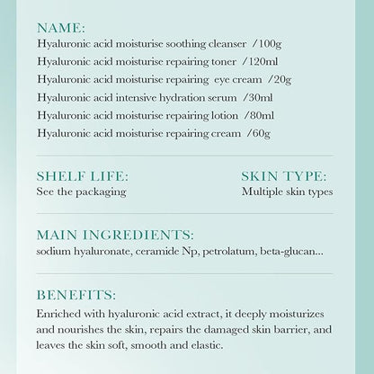 Skincare Set for Teenage Girls, 6-In-1 With Facial Cleanser, Face Serum, Cream, Eye Cream, Toner & Lotion - Basic Skincare Box, Gift for Women, Mother's Day