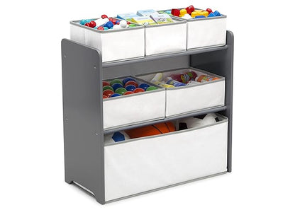 Delta Children 4-Piece Toddler Playroom Set, Grey/White