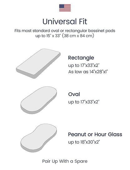 Premium Soft Dinosaur Bassinet Fitted Sheets, TotAha Stretchy Jersey Knit Bassinet Sheets for Baby Boy Girl, Ultra Breathable Bassinet Cover Universal for Oval, Rectangle Hourglass Bassinet Mattress