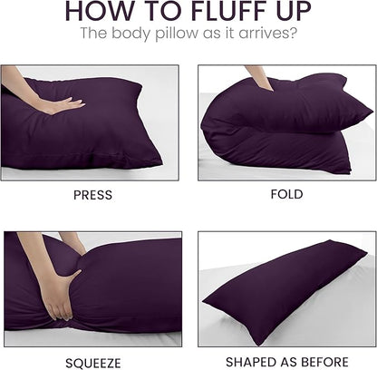 Utopia Bedding Full Body Pillow for Adults (Purple, 20 x 54 Inch, Pack of 06) Long Pillow for Sleeping, Large Pillow Insert for Side Sleepers