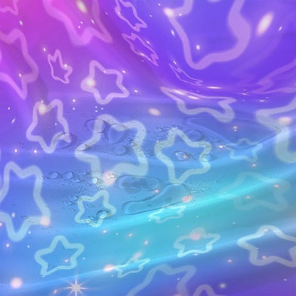 AILONEN Stars Shower Curtain, Dream Blue-Violet Gradient Theme Fabric Shower Curtains for Bathroom,Shining Stars Shower Curtain Liner for Girls Teen,72" W*96" H