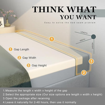 Mattress Extender, Bed Gap/Space Filler, Headboard Pillow Between Headboard and Mattress or Wall, High-Density Foam with Removable Cover(Light Grey-39 * 4 * 10in)