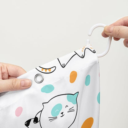AILONEN Cat Shower Curtain,Cute Cat Bath Curtain,Pet Cat Kitten Bathroom Curtain Decor,Cartoon Animal Polyester Waterproof 48" W*72" H Shower Curtain for Boys Girls (12 Hooks)