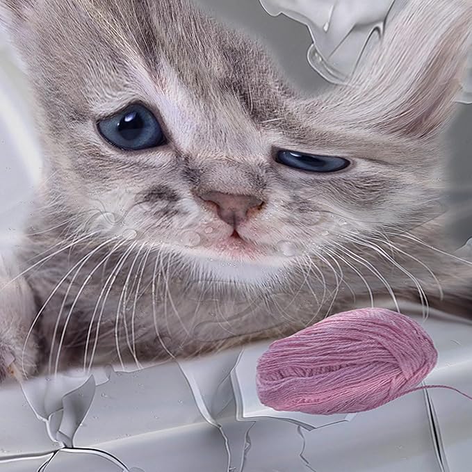 AILONEN 3D Kawaii Cat Shower Curtain, Beautiful Fuzzy Ball Kitten Shower Curtain for Kids Girls Boys Bathroom Decor,Cute Pet Animal Cat Lover Waterproof Shower Curtains Sets with Hooks,72" W*96" H