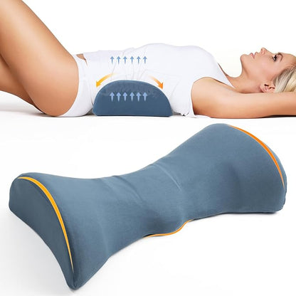 Cozyhealth Lumbar Support Pillow for Sleeping Memory Foam Back Lumbar Support Cushion for Lower Back Pain Relief, Back Support Bed Pillow Waist Support Back Sleepers (Dark Blue)