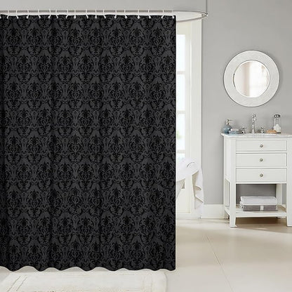 Feelyou Damask Shower Curtain 72"x84" Kids Vintage Floral Bathroom Shower Curtain Set for Boys Girls Teens Antique Victorian Baroque Bath Curtain Baroque Style Bathroom Accessories