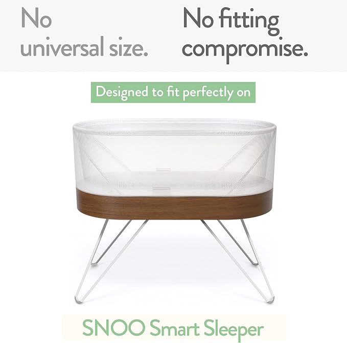 Bassinet Fitted Sheets Compatible with SNOO Happiest Baby Oval Bassinet – Snuggly Soft 100% Jersey Cotton – Cream + Brown – 2 Pack