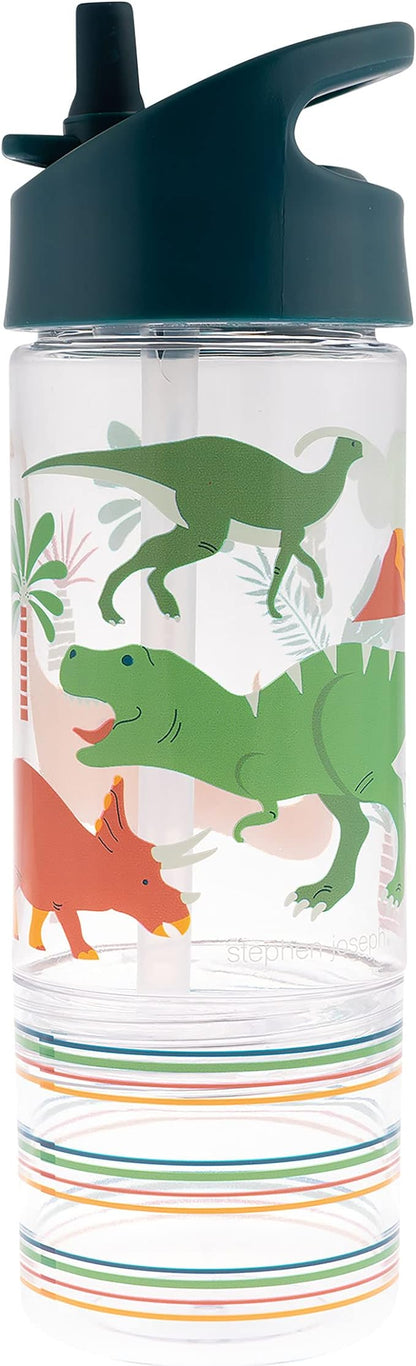 Stephen Joseph, Kids Sip and Snack Water Bottle, 12 oz Tritan BPA Free, Drink and Snack Water Bottle for Girls & Boys, Back to School Water Bottle, Blue Dino