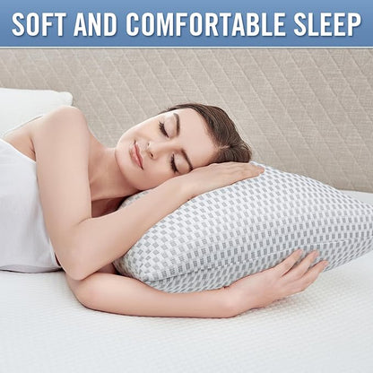 Shredded Memory Foam Pillows, King Size Bed Pillows for Sleeping 2 Pack,Washable Removable Cover,Pillows Suitable for Stomach,Back and Side Sleepers.