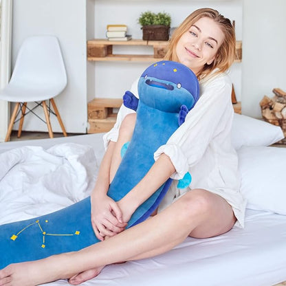Long Whale Shark Plush Body Pillow, 44” Cute Shark Stuffed Animals Kawaii Soft Plushies, Christmas Shark Plush Pillow Doll Toy Gift for Girlfriend