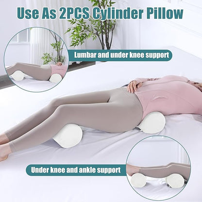 HOMBYS Memory Foam Sleep Position Training Pillow, Body Bolster Supportive Trainer Pillow for Back Sleeper Side Sleeper, Adjustable Body Pillow - White