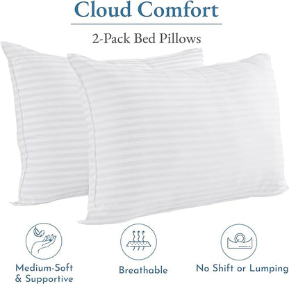 California Design Den 2-Pack Bed Pillows King Size Set of 2 for Sleeping, Cooling Luxury Hotel Pillows, for Back, Stomach or Side Sleepers