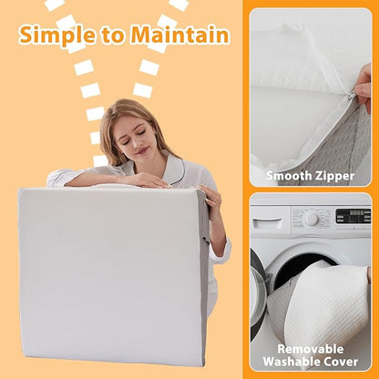 Bed Wedge Pillow for Sleeping, 7.5" Wedge Pillows for After Surgery, Soft Memory Foam Top, Triangle Pillow Wedge, Body Positioners for Leg Elevation, Acid Reflux, Gerd, Snoring Relief, White
