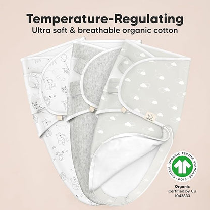 Baby Swaddle Sleep Sacks with Zipper - 3-Pack Newborn Swaddle Sack, Baby Swaddles Sleep Sack 3-6 Months, Wearable Blanket Baby, Baby Swaddle Blanket Wrap, Swaddle Sack,Easy Change Swaddle(Aspire, L)
