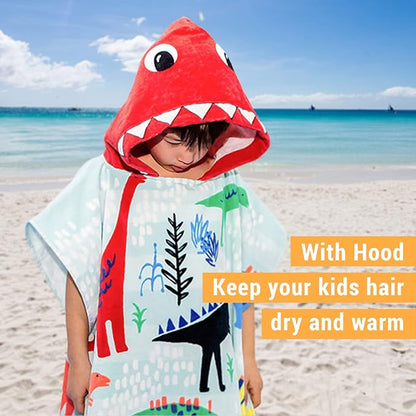 Kids Hooded Towel Bath Beach Soft Cotton Towels Boys Absorbent Pool Wrap with Hood Baby Toddler Poncho Robe(Astronaut,5-9Years/Height:43"-51")