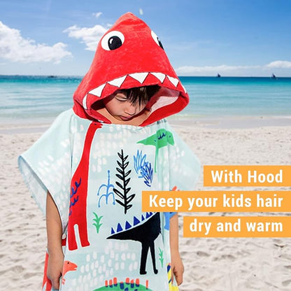 Kids Hooded Towel Bath Beach Soft Cotton Towels Boys Absorbent Pool Wrap with Hood Baby Toddler Poncho Robe(Astronaut,3-4Years/Height:33"-43")