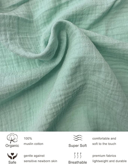 Light Blue Bassinet Mattress Sheets Boy, Muslin Bassinet Sheet 32"x16" for Rectangle, Oval, Hourglass Bassinet Mattress, Moses Basket Sheets (46B-05)