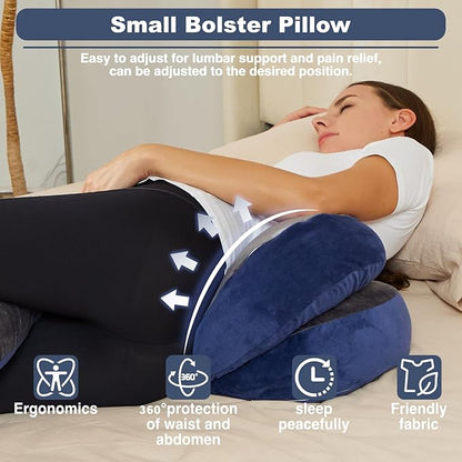 Pregnancy Pillow for Sleeping, Maternity Pillow, Velvet Cover Maternity Pillow Support for Back, Legs, Belly, HIPS Grey-Blue Large