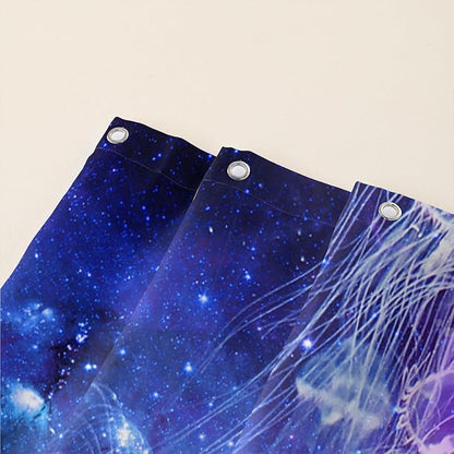 AILONEN 3D Whale Shower Curtains,Purple Galaxy Bath Curtains,Ocean Jellyfish Curtains for Kids Girls,Polyester Waterproof for Bathroom with 12 Hooks,72" W*78" H Purple