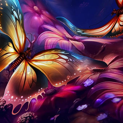 AILONEN Beautiful Butterfly Shower Curtain for Kids Girls Boys, Colorful Butterfly with Flower Bath Curtains for Bathroom,Boho Style Natural Plants Shower Curtain Set with Hooks,72" W*72" H