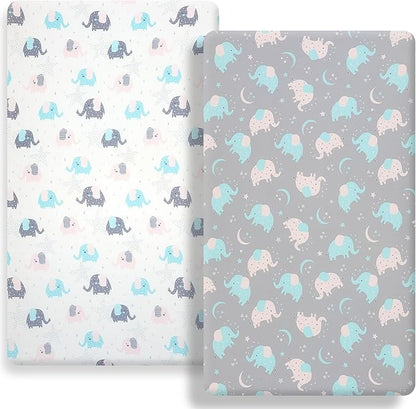 Pack n Play Fitted Sheet. 2 Piece Mini Crib Sheet. Elastic Playard Sheet. Portable Sheet Set. Elastic Convertible Playard Set. Compatible with Graco Pack n Play