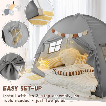 Bed Tent Bed Canopy Bunk Twin Size for Kids, Kids Tent Floor Indoor Privacy Sleeping Tents Dream Tents Indoor Drafty Room, Twin Bed Tents Blackout Space on Bed Tents Canopy Tents