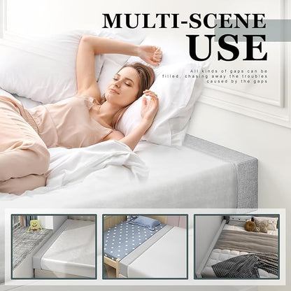 Mattress Extender, Bed Gap/Space Filler, Headboard Pillow Between Headboard and Mattress or Wall, High-Density Foam with Removable Cover（Light Grey-47 * 6 * 6in）