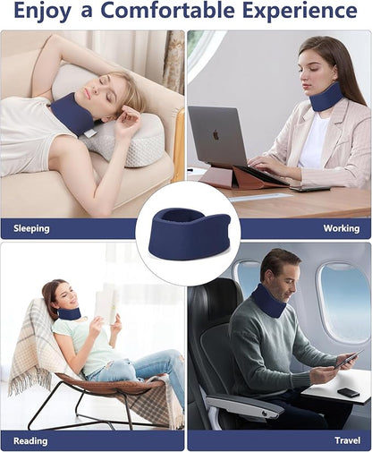 Neck Brace for Pain Relief - Washable Cervical Collar for Neck Pain and Support, Soft Cervicorrect, Suitable for Traveling, Working, Sleeping and Using Phone (Dark Blue, 2.76 inch Height)