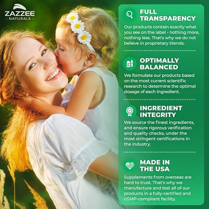Zazzee Myo-Inositol + D-Chiro, with Folate (5-MTHF) + D3, 120 Vegan Capsules, Optimal 40:1 Inositol Ratio, 30 Day Supply, All-Natural, Non-GMO, Supports Hormone Balance and Ovulation, Made in The USA