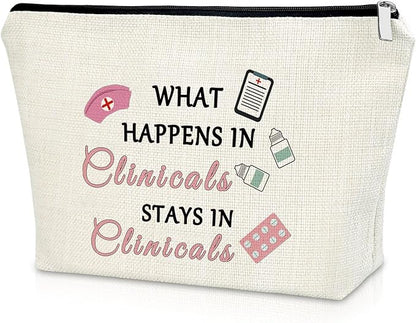 Clinical Gifts Makeup Bag Funny Clinical Nurse Instructor Appreciation Gifts from Student Clinical Research Coordinator Gifts Clinical Nurse Leader Gifts Future Clinical Psychologist Cosmetic Bag