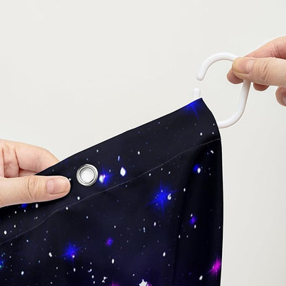 AILONEN Cartoon Astronaut Cat Shower Curtain Set for Kids Boys, Rainbow Rocket Waterproof Fabric Shower Curtain Curtain for Bathroom,Joyful Cat Galaxy Planet Shower Curtain Liner,48" W*72" H