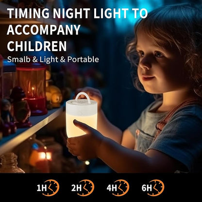 Small Nursery Night Light for Kids,13 Colors Dimmable Night Lamp for Bedroom, Portable Stepless Dimming Nursery Lamp,Color Changing LED Touch Nursery Lamp for Children,Rechargeable Toddler Night Light