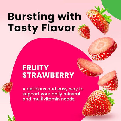 2 Pack Iron Gummies with Multivitamin, Iron Supplement for Women & Men with Zinc, Vitamin B Complex & C, B12, Folate - Blood Builder & Energy Support for Adults & Kids - Strawberry Flavor, Vegan 120ct