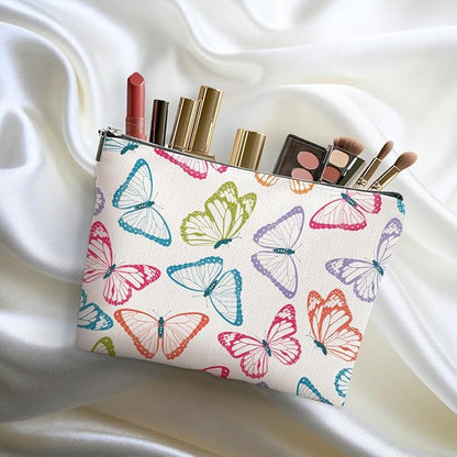 Colorful Butterfly Makeup Bag Cosmetic Bag Butterfly Gifts for Women Girls Friend Bestie Daughter Butterflies Lovers Gifts Travel Organizer Zipper Pouch Graduation Birthday Friendship Gifts