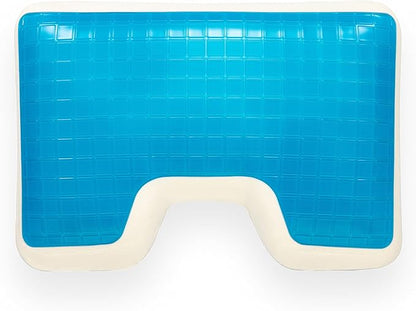 Insert Topper, Firm Cooling Gel / 80D Memory Foam for Sleeping That Stays Cold. Thin for Stomach Sleeper. Ergonomic, Orthopedic Neck U Shaped Cutout. Firm High-Density Layer Support