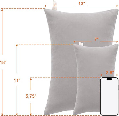 NTBAY Tiny Pillows, Down Alternative 7"x11" Microfiber Mini Pillows for Travel, Pets, Soft Machine Washable Small Pillows for Neck, Wrist, Lumbar and Knee, Light Grey
