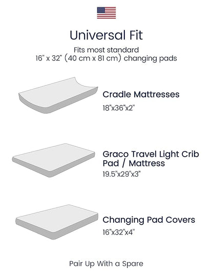 TotAha Premium Soft Dinosaur Changing Pad Cover, Stretchy Jersey Knit Changing Table Cover, Ultra Breathable Diaper Changing Pad Cover for Baby Girls Boys, 2 Pack