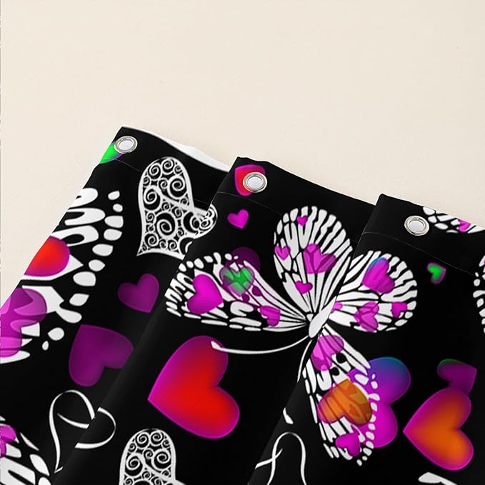 AILONEN Colorful Butterfly Shower Curtain for Bathroom Decor,Beautiful Butterfly Bath Curtain for Kids Women Girls,Pint Polyester Waterproof with 12 Plastic Hooks 72" W*78" H