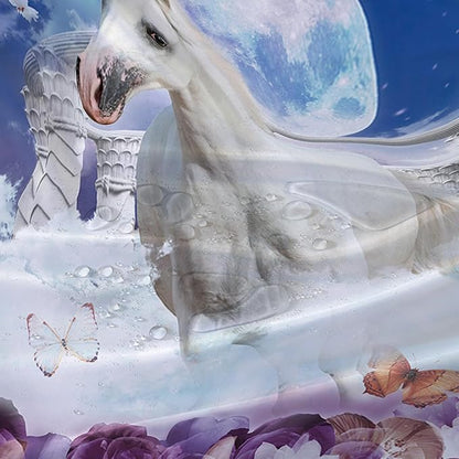 AILONEN Unicorn Shower Curtain, Holy Unicorn Theme Shower Curtain for Girls Teens Bathroom,3D Flower Butterfly Waterproof Fabric Shower Curtain Set,48" W*72" H