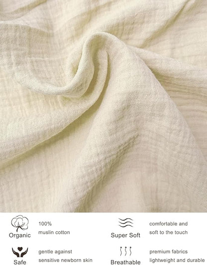 Beige Bassinet Mattress Sheets, Muslin Bassinet Sheet 32"x16" for Rectangle, Oval, Hourglass Bassinet Mattress, Moses Basket Sheets (46B-11)